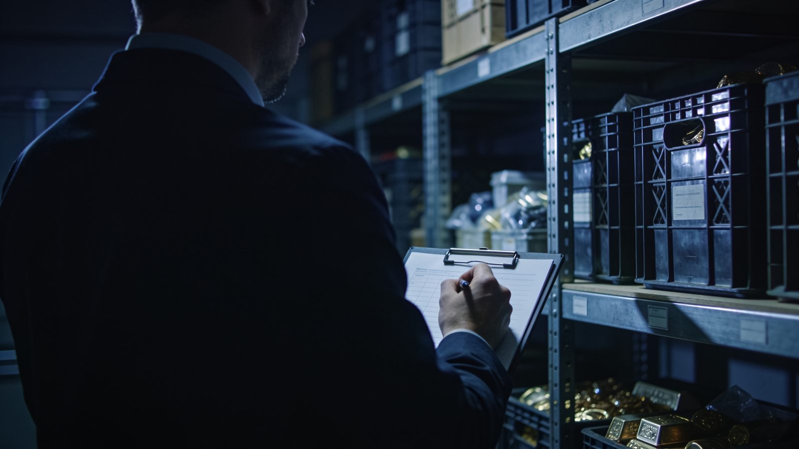 Recovered assets being catalogued in a secure warehouse