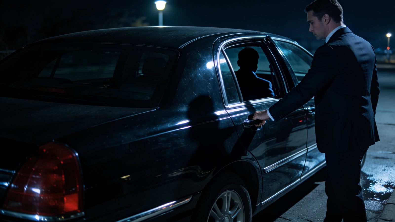 Close protection officer with an executive vehicle